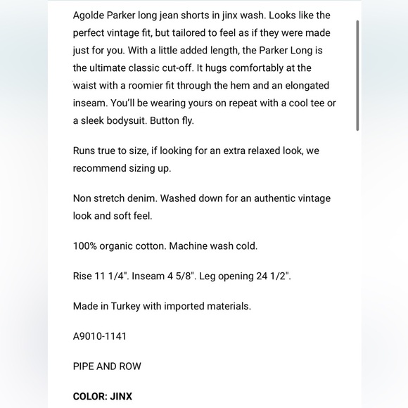 AGolde Parker Long Short Size 32 NWT - Picture 4 of 12